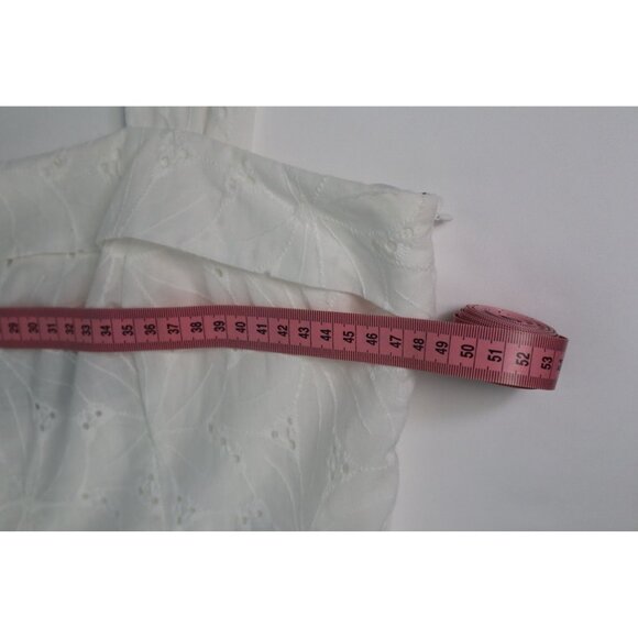 Lulus White Embroidered A-Line Dress With Tie Straps & Zipper Closure XL Cotton/ - Picture 8 of 9